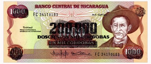 НИКАРАГУА 162 NICARAGUA 200000 CORDOBAS ND(1990) Unc