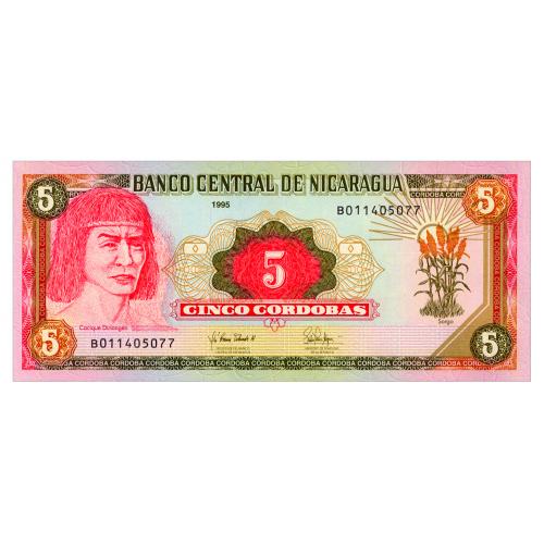 НИКАРАГУА 180 NICARAGUA 5 CORDOBAS 1995 Unc