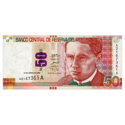 ПЕРУ 184 PERU 50 NUEVOS SOLES 2009 Unc