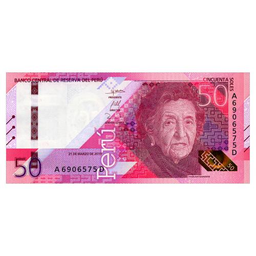 ПЕРУ W198 PERU 50 SOLES 2019 Unc
