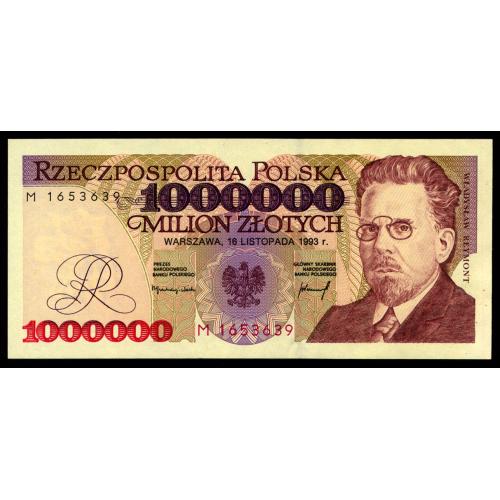 ПОЛЬША 162 POLAND 1000000 ZLOTYCH 1993 Unc