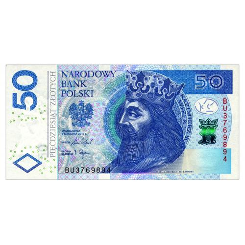 ПОЛЬША 185 POLAND BU 50 ZLOTYCH 2017 Unc
