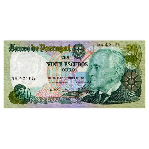 ПОРТУГАЛИЯ 167b PORTUGAL 20 ESCUDOS 1964 Unc