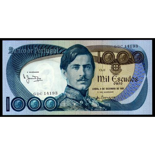 ПОРТУГАЛИЯ 175c(1) PORTUGAL; GDC 14193; 1000 ESCUDOS 03.12.1981; Unc