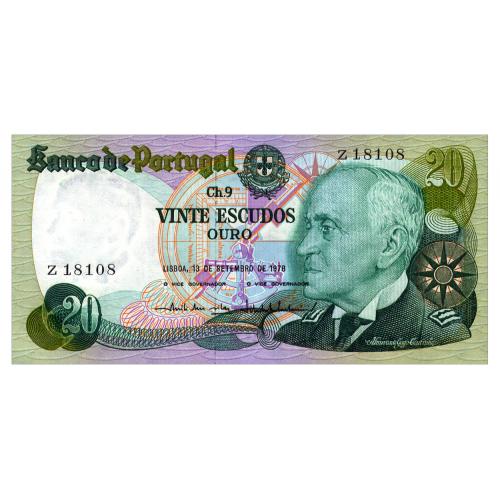 ПОРТУГАЛИЯ 176a(1) PORTUGAL Z 20 ESCUDOS 13.09.1978 Unc