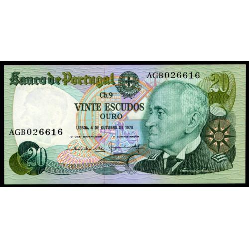 ПОРТУГАЛИЯ 176b(3) PORTUGAL AGB 20 ESCUDOS 04.10.1978 Unc