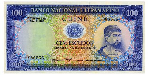 ПОРТУГАЛЬСКАЯ ГВИНЕЯ 45 PORTUGUESE GUINEA 100 ESCUDOS 1971 Unc