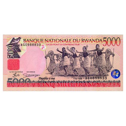 РУАНДА 28 RWANDA 5000 FRANCS 1998 Unc