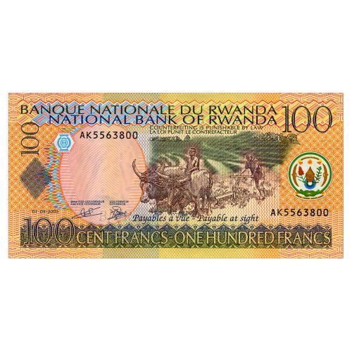 РУАНДА 29b RWANDA 100 FRANCS 2003 Unc