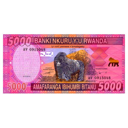 РУАНДА 41 RWANDA NATIONAL BANK OF RWANDA 5000 FRANCS 2014 Unc