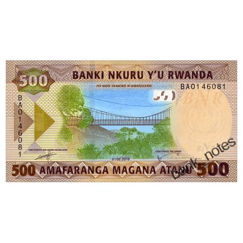 РУАНДА W42 RWANDA 500 FRANCS 2019 Unc