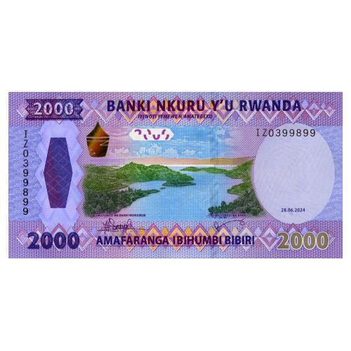 РУАНДА W44 RWANDA 2000 FRANCS 2024 Unc