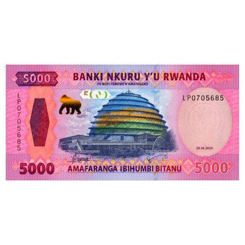 РУАНДА W45 RWANDA 5000 FRANCS 2024 Unc