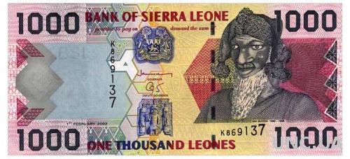 СЬЕРРА ЛЕОНЕ 24a SIERRA LEONE 1000 LEONES 2002 Unc