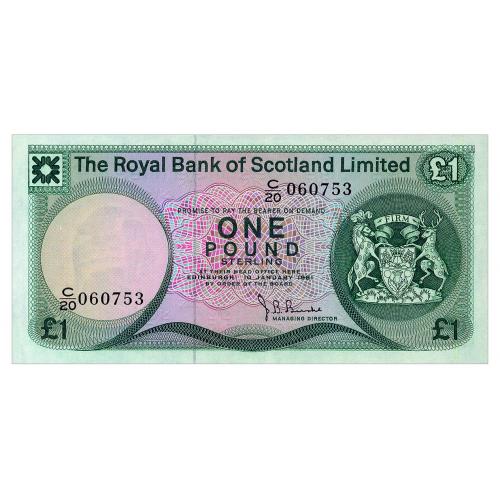 ШОТЛАНДИЯ 336 SCOTLAND THE ROYAL BANK OF SCOTLAND 1 POUND 1981 Unc