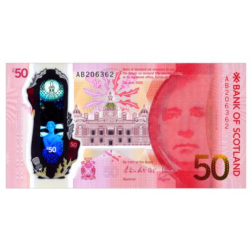 ШОТЛАНДИЯ W133 SCOTLAND BANK OF SCOTLAND 50 POUNDS 2020 Unc