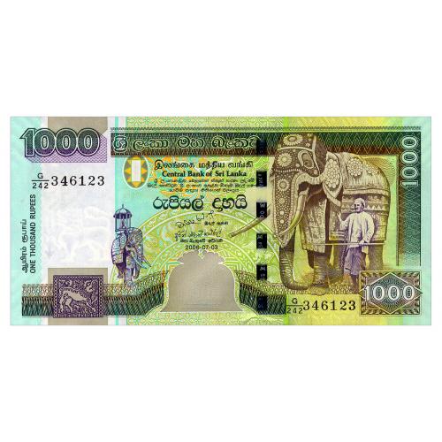 ШРИ ЛАНКА 120d SRI LANKA 1000 RUPEES 2006 Unc