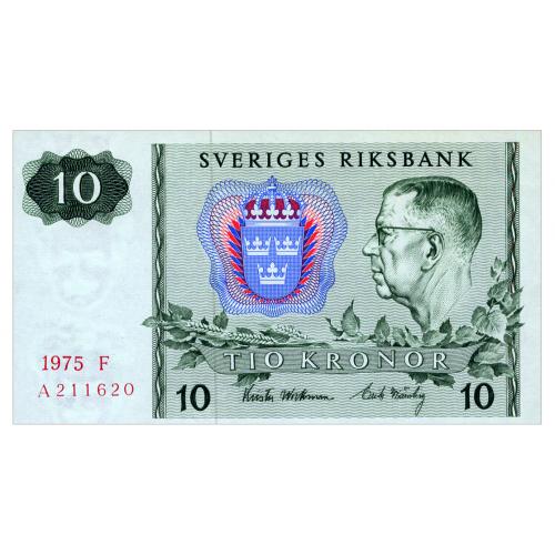 ШВЕЦИЯ 52c SWEDEN F 10 KRONOR 1975 Unc