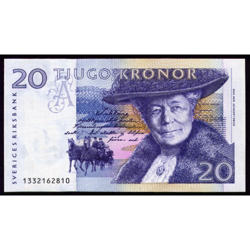 ШВЕЦИЯ 63a SWEDEN; 1332162810; 20 KRONUR 2001; Unc