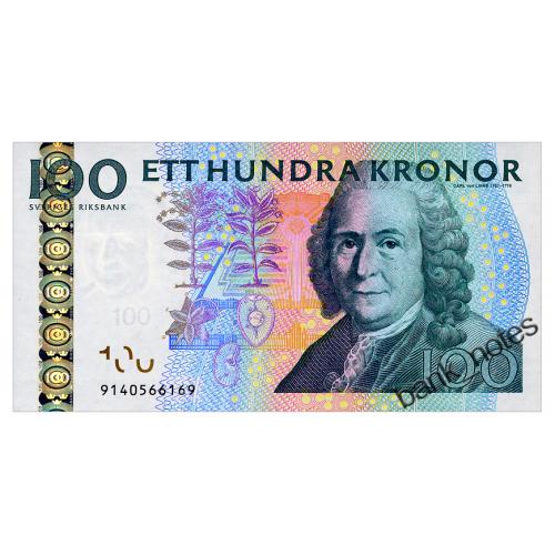 ШВЕЦИЯ 65c SWEDEN 100 KRONOR 2010 Unc