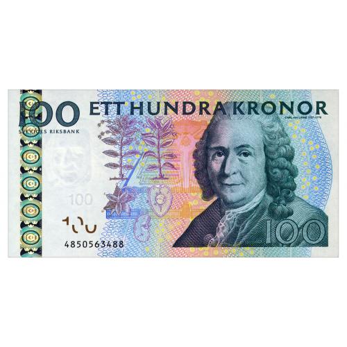 ШВЕЦИЯ 65c SWEDEN 100 KRONOR 2014 Unc