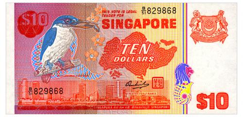 СИНГАПУР 11b SINGAPORE 10 DOLLARS ND(1980) Unc