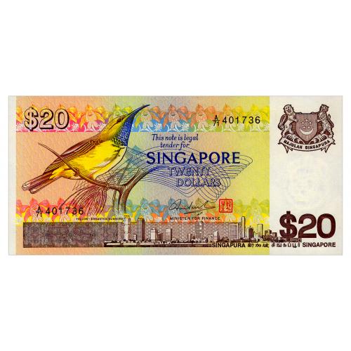 СИНГАПУР 12 SINGAPORE 20 DOLLARS ND(1979) Unc