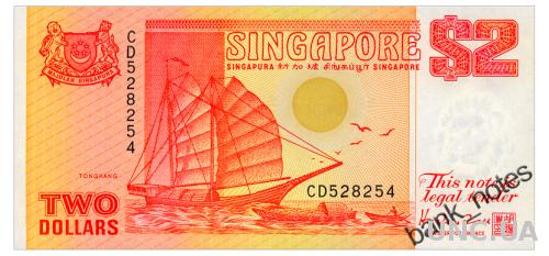 СИНГАПУР 27 SINGAPORE 2 DOLLARS ND(1990) Unc