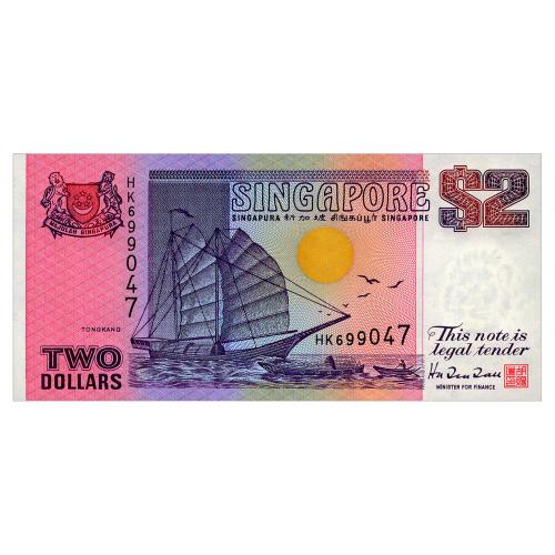 СИНГАПУР 28 SINGAPORE 2 DOLLARS ND(1992) Unc