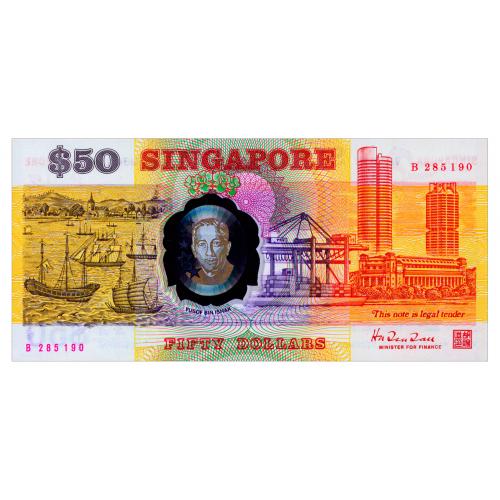 СИНГАПУР 31 SINGAPORE ЮБИЛЕЙНАЯ 50 DOLLARS ND(1990) Unc