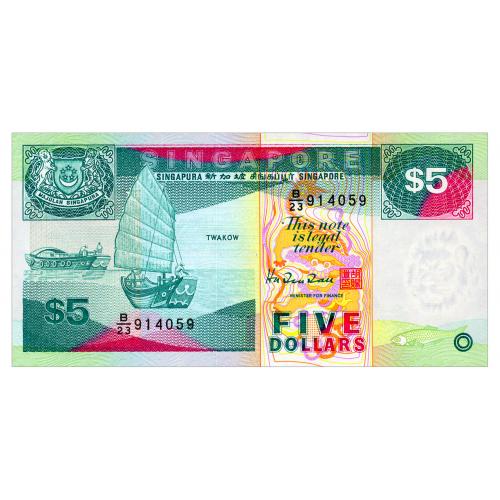 СИНГАПУР 35 SINGAPORE 5 DOLLARS 1997 Unc