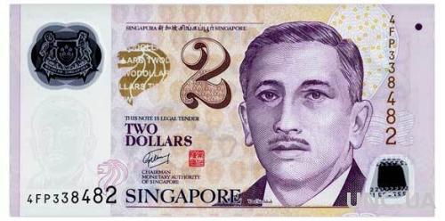 СИНГАПУР 46e SINGAPORE ▲▲ 2 DOLLARS ND(2011) Unc