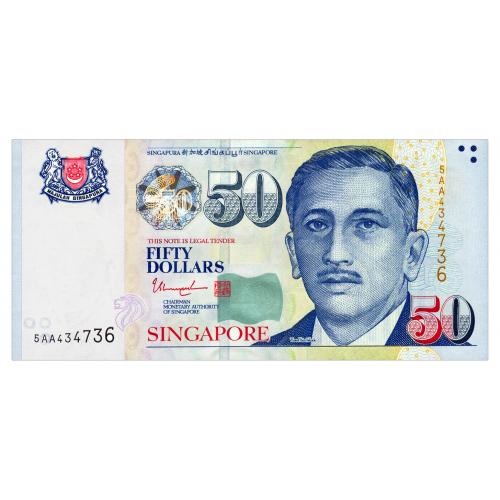 СИНГАПУР 49h SINGAPORE 50 DOLLARS ND(2016) Unc