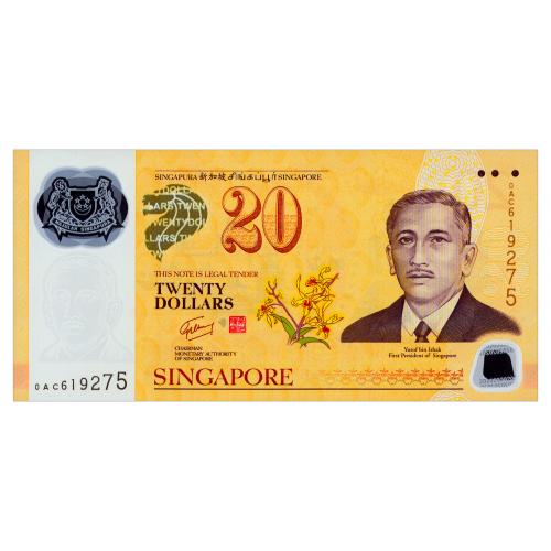 СИНГАПУР 53 SINGAPORE ЮБИЛЕЙНАЯ 20 DOLLARS 2007 Unc