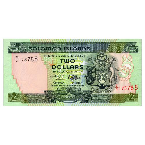 СОЛОМОНОВЫ ОСТРОВА 18 SOLOMON ISLANDS; C/3; 2 DOLLARS ND(1997); Unc