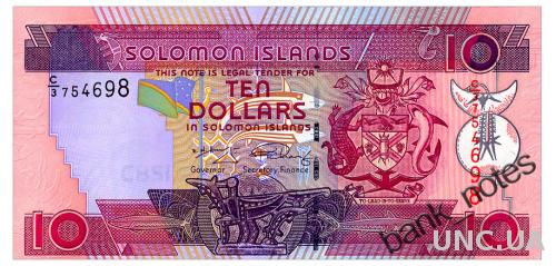 СОЛОМОНОВЫ ОСТРОВА 27(2) SOLOMON ISLANDS C/3; 10 DOLLARS ND(2009) Unc