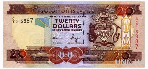 СОЛОМОНОВЫ ОСТРОВА 28(2) SOLOMON ISLANDS C/4; 20 DOLLARS ND(2011) Unc