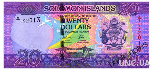 СОЛОМОНОВЫ ОСТРОВА 34 SOLOMON ISLANDS SERIES A/1; 20 DOLLARS ND(2017) Unc