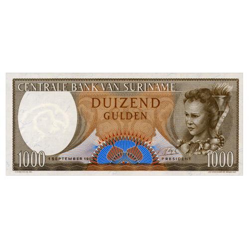 СУРИНАМ 124 SURINAME 1000 GULDEN 1963 Unc