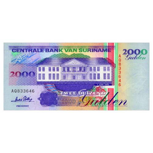 СУРИНАМ 142 SURINAME 2000 GULDEN 1995 Unc