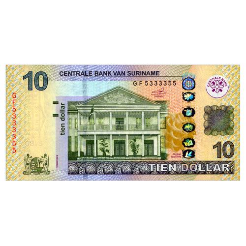 СУРИНАМ 163 SURINAME 10 GULDEN 2019 Unc