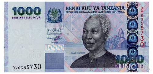 ТАНЗАНИЯ 36b TANZANIA 1000 SHILINGI ND(2003) Unc