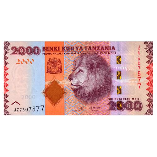 ТАНЗАНИЯ 42c TANZANIA 2000 SHILINGI ND(2010-20) Unc