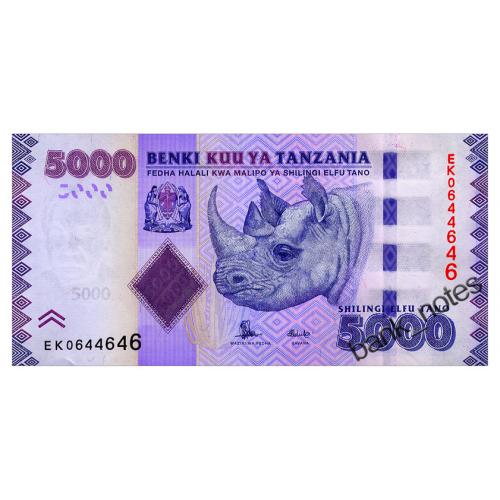 ТАНЗАНИЯ 43b TANZANIA 5000 SHILINGI ND(2010-20) Unc