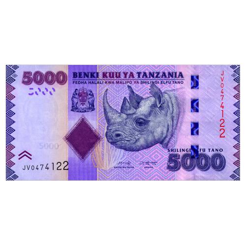 ТАНЗАНИЯ 43c TANZANIA 5000 SHILINGI ND(2010-20) Unc