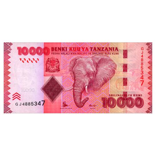 ТАНЗАНИЯ 44b TANZANIA 10000 SHILINGI ND(2015) Unc