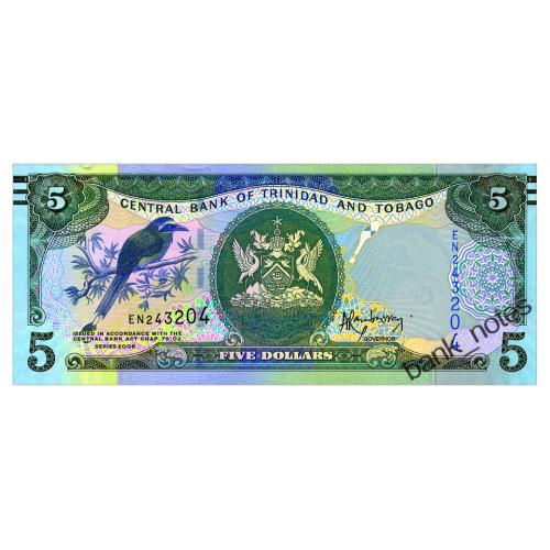 ТРИНИДАД И ТОБАГО 47b TRINIDAD &amp; TOBAGO 5 DOLLARS 2006(2015) Unc