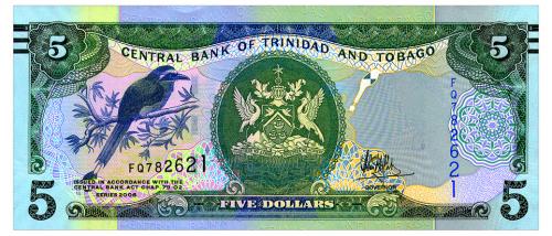 ТРИНИДАД И ТОБАГО 47c TRINIDAD &amp; TOBAGO 5 DOLLARS 2006(2017) Unc