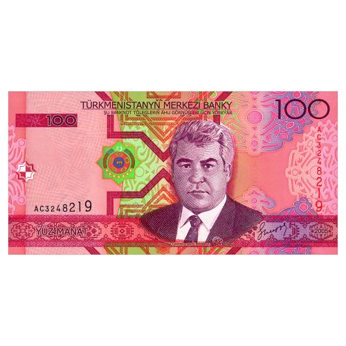 ТУРКМЕНИСТАН 18 TURKMENISTAN СЕРИЯ AC 100 MANAT 2005 Unc