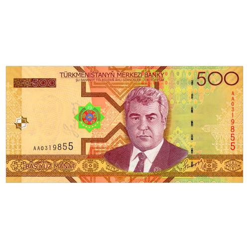 ТУРКМЕНИСТАН 19 TURKMENISTAN СЕРИЯ AA 500 MANAT 2005 Unc